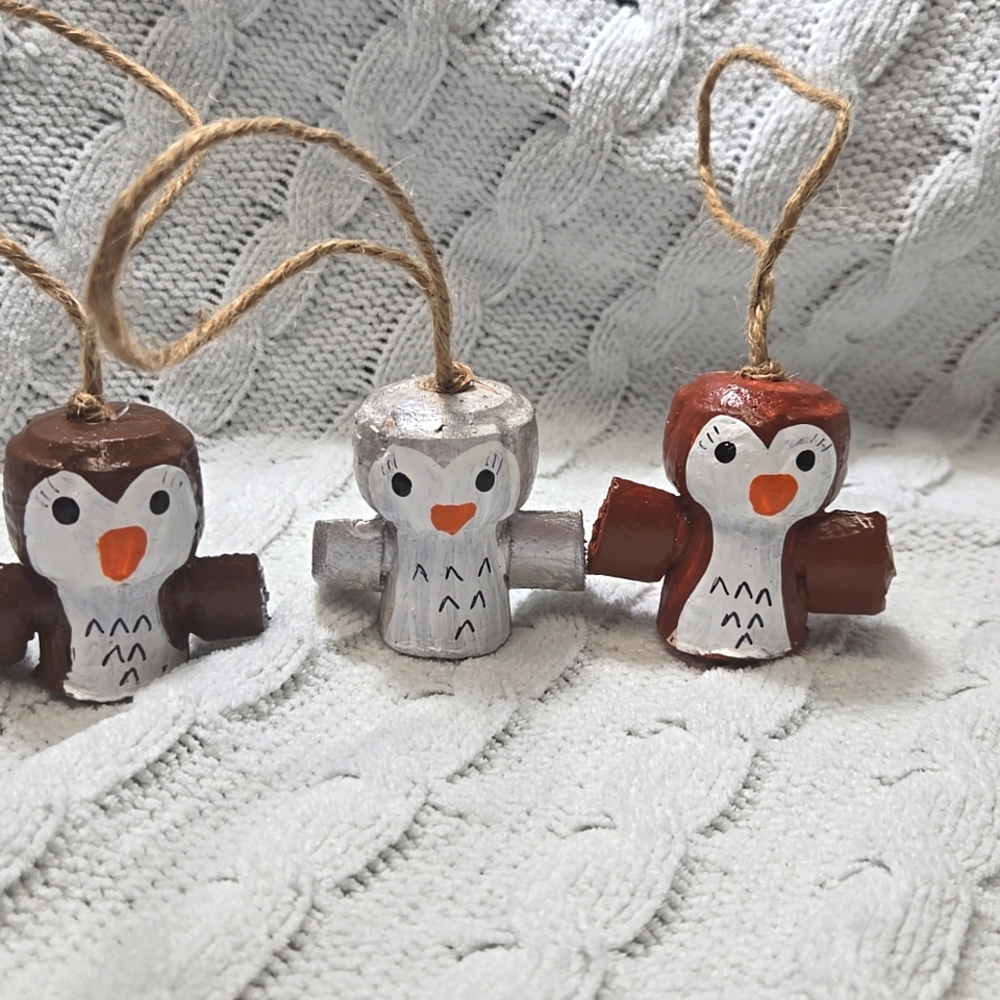 🎄Restocked! Hand Crafted Champagne Cork 10 Pack Owl Ornaments